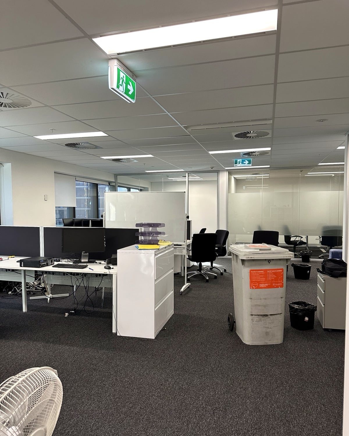 Open-plan workstations before commercial clearance in North Sydney